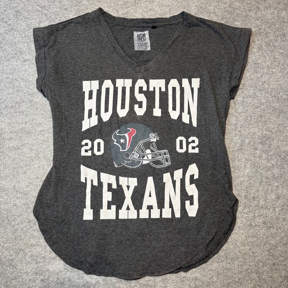NFL TEAM APPAREL Women's V-Neck T-Shirt M Gray Heather Graphic
